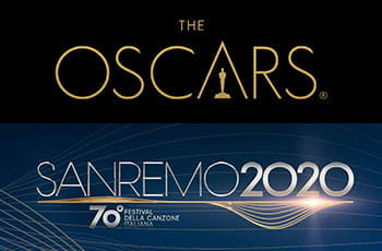 I loghi del Premio Oscar e del Festival di Sanremo 2020