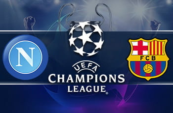 I loghi di Napoli, Barcellona e Champions League