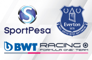 I loghi di SportPesa, Everton e Racing Point