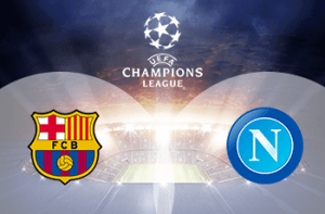 I loghi di Barcellona, Napoli e Champions League