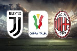 I loghi di Juventus, Milan e Coppa Italia