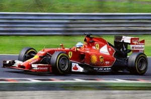 Una Ferrari di Formula 1 in azione