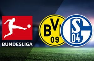 I loghi della Bundesliga, del Borussia Dortmund e dello Schalke 04