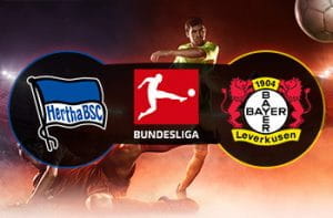 I loghi di Hertha Berlino, Bayer Leverkusen e Bundesliga