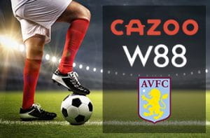 Un calciatore e i loghi di Cazoo, W88 e Aston Villa