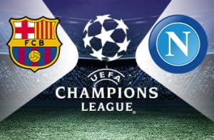 I loghi di Barcellona, Napoli e Champions League