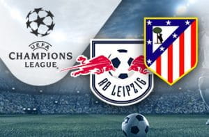 I loghi di RB Lipsia, Atletico Madrid e Champions League