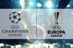 Il logo della Champions League e il logo dell’Europa League