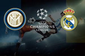 I loghi di Inter, Real Madrid e Champions League