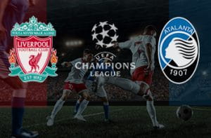 I loghi di Liverpool, Atalanta e Champions League