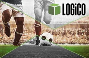 Il logo di LOGiCO e due calciatori in azione