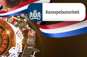 Giochi da casinò, con logo Kansspelautoriteit e bandiera olandese.
