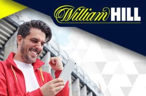 Persona che scommette, logo William Hill.