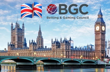 Parlamento inglese, bandiera inglese e logo BGC