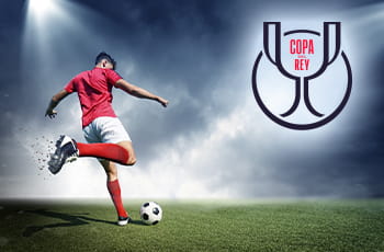 Calciatore in azione logo della Copa del Rey
