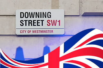 Sede Downing Street Londra, bandiera UK
