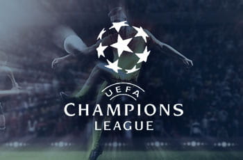 Giocatore in azione, logo UEFA Champions League