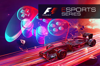 Joystick, macchina di F1, logo F1 esports Series