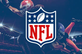 Giocatori di football in azione, logo NFL