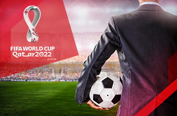 Allenatore di calcio, logo Qatar 2022