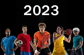 Atleti di diverse discipline, scritta 2023