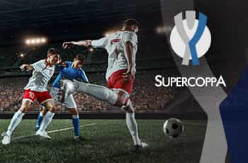 Calciatori in azione, logo Supercoppa italiana