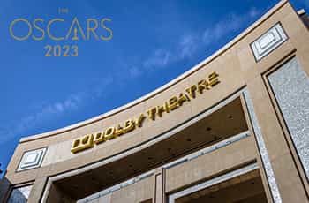 Ingresso Dolby Theatre di Los Angeles, logo Oscar 2023