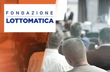 Meeting room, logo Fondazione Lottomatica