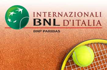 Racchetta e pallina da tennis, logo Internazionali BNL d'Italia