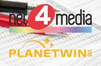 Schedina con quote, logo Planetwin365 e logo Net4Media