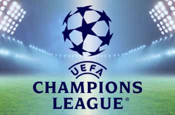 Immagine di uno stadio, logo UEFA Champions League