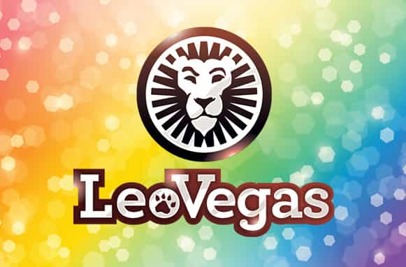 Sfondo arcobaleno, logo LeoVegas