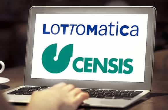 Laptop con loghi Lottomatica e Censis