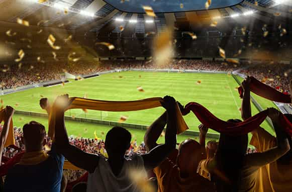 Tifosi esultanti in uno stadio