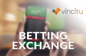 Smartphone, logo VinciTu e scritta Betting Exchange