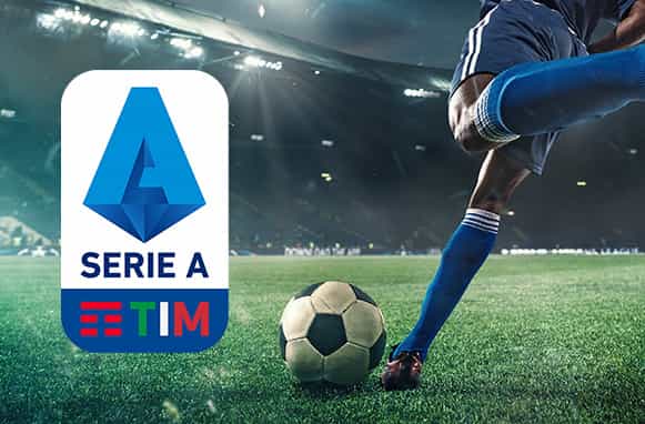 Calciatore in azione, logo Serie A 2023/24