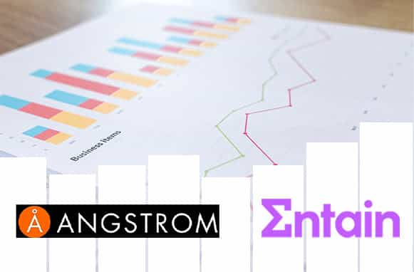 Foglio di statistiche, logo Entain e logo Angstrom