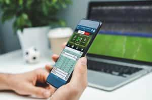 Smartphone con un sito scommesse