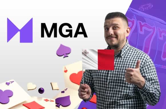 Carte da gioco, logo MGA e bandiera maltese
