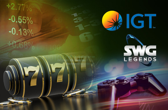 Rullo di slot, joystick, logo IGT e SWG