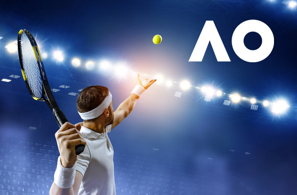 Tennista e logo Australian Open
