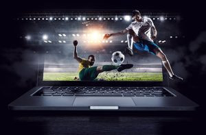 Azione di calcio prende vita dal computer