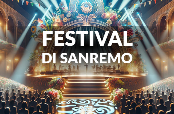 Palco Ariston e scritta Festival di Sanremo
