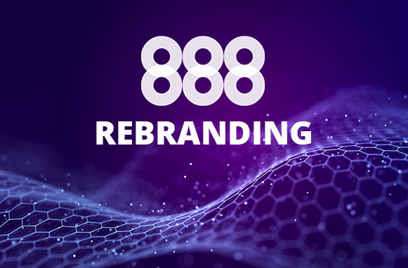 Logo 888 e scritta rebranding