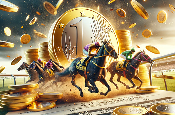 Cavalli in azione e monete euro