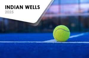 Pallina da tennis e scritta Indian Wells 2025