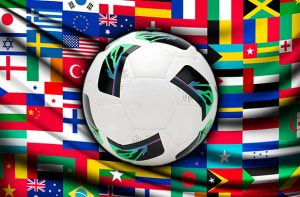 Pallone da calcio, bandiere nazionali