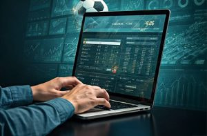 Laptop collegato a sito di scommesse