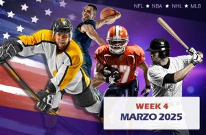 Giocatori con scritta Week 4 marzo 2025