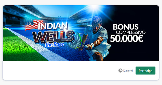 La promo scommesse Indian Wells - The Race di Eurobet